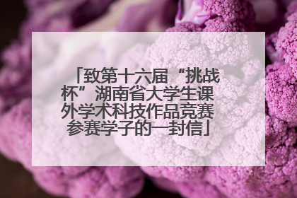 致第十六届“挑战杯”湖南省大学生课外学术科技作品竞赛参赛学子的一封信