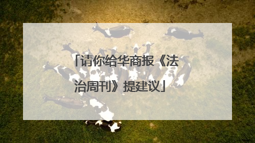请你给华商报《法治周刊》提建议