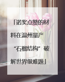 诺奖点赞的材料在温州量产 “石榴结构”破解世界级难题
