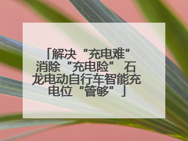 解决“充电难” 消除“充电险” 石龙电动自行车智能充电位“管够”