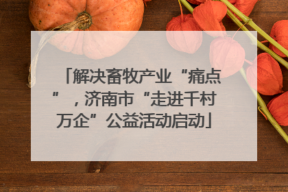 解决畜牧产业“痛点”，济南市“走进千村万企”公益活动启动