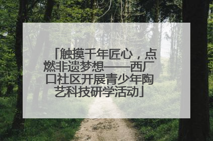 触摸千年匠心，点燃非遗梦想——西厂口社区开展青少年陶艺科技研学活动