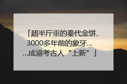超半斤重的秦代金饼、3000多年前的象牙……成渝考古人“上新”