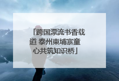 跨国漂流书香载道 泰州柬埔寨童心共筑知识桥