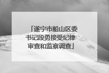遂宁市船山区委书记段勇接受纪律审查和监察调查