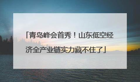 青岛峰会首秀！山东低空经济全产业链实力藏不住了