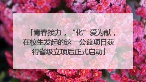 青春接力，“化”爱为献，在校生发起的这一公益项目获得省级立项后正式启动