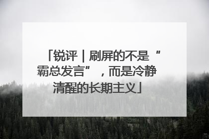 锐评｜刷屏的不是“霸总发言”，而是冷静清醒的长期主义