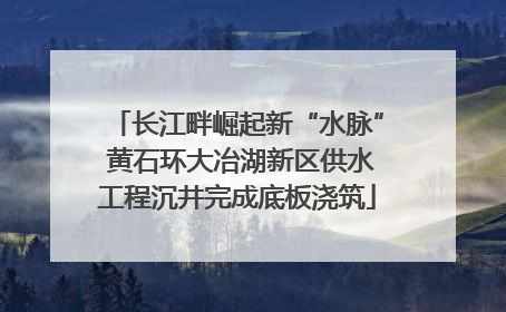 长江畔崛起新“水脉” 黄石环大冶湖新区供水工程沉井完成底板浇筑