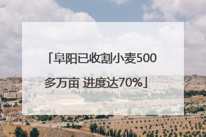 阜阳已收割小麦500多万亩 进度达70%