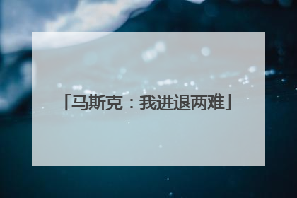 马斯克：我进退两难