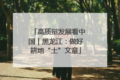 高质量发展看中国｜黑龙江：做好耕地“土”文章