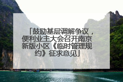 鼓励基层调解争议，便利业主大会召开南京新版小区《临时管理规约》征求意见