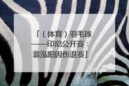 （体育）羽毛球——印尼公开赛：翁泓阳因伤退赛