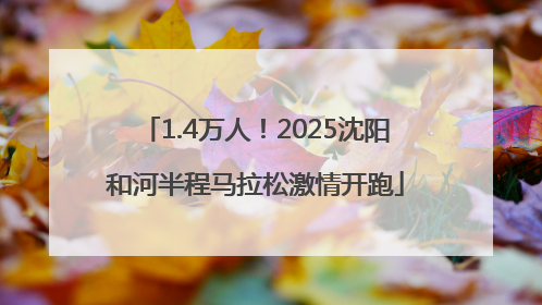 1.4万人！2025沈阳和河半程马拉松激情开跑
