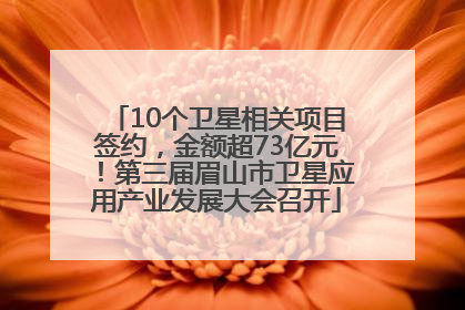 10个卫星相关项目签约，金额超73亿元！第三届眉山市卫星应用产业发展大会召开