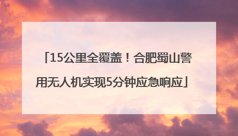15公里全覆盖！合肥蜀山警用无人机实现5分钟应急响应