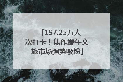 197.25万人次打卡！焦作端午文旅市场强势吸粉