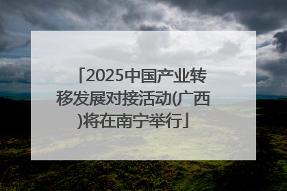 2025中国产业转移发展对接活动(广西)将在南宁举行