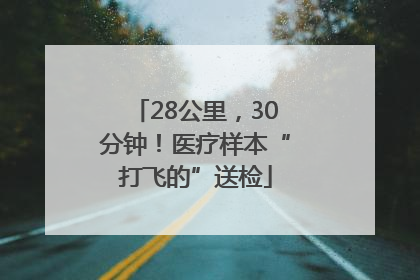 28公里，30分钟！医疗样本“打飞的”送检