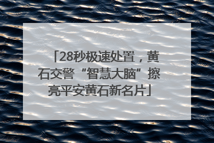 28秒极速处置，黄石交警“智慧大脑”擦亮平安黄石新名片