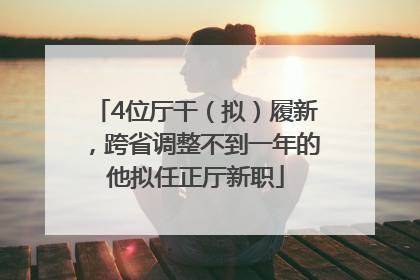 4位厅干（拟）履新，跨省调整不到一年的他拟任正厅新职