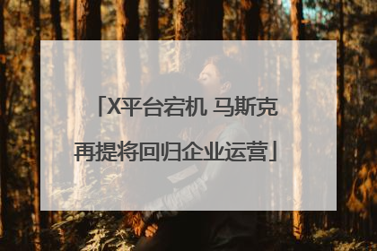 X平台宕机 马斯克再提将回归企业运营